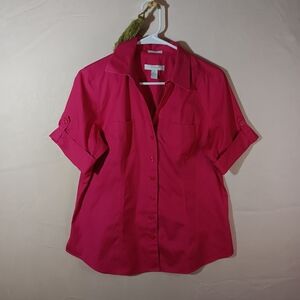 🐞Chico's Fuchsia Button-Down Shirt